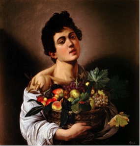 Fig. 8) Caravaggio, Boy with a Basket of Fruit, 1593.