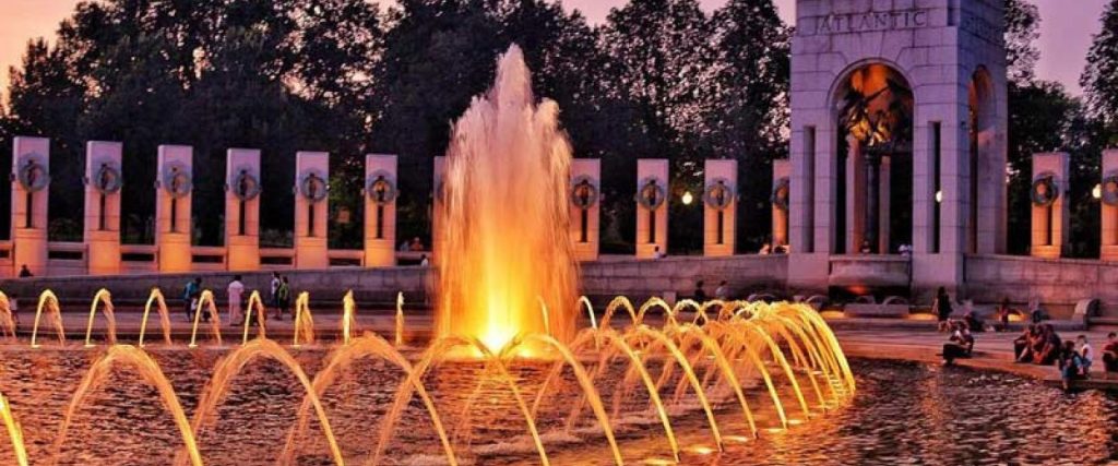 The National World War II Memorial in the evening 